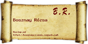 Bosznay Rózsa névjegykártya