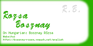 rozsa bosznay business card